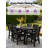 All Weather Outdoor Table and Chairs 7 Pieces Patio Dining Sets Outside Furniture With Umbrella Hole& Aluminum Frame HIPS Modern Patio Dining Set for 6 Person for Outside Backyard/Porch/Deck, 1-Table 6-Chairs, Black-123192663