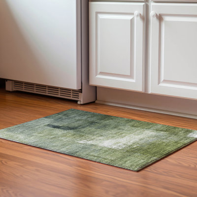 Premium Machine Washable Prisco Green Rug