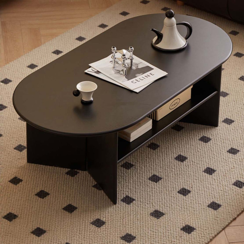Vintage Oval Solid Wood Coffee Table