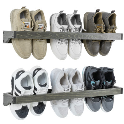 6 Pair Solid Wood Shoe Rack