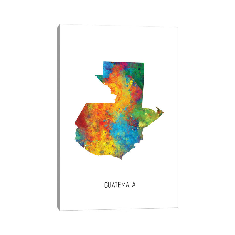 «Guatemala Map» par Micheal Tompsett, impression sur toile tendue, H 60 po x l 40po x P 1,5 po