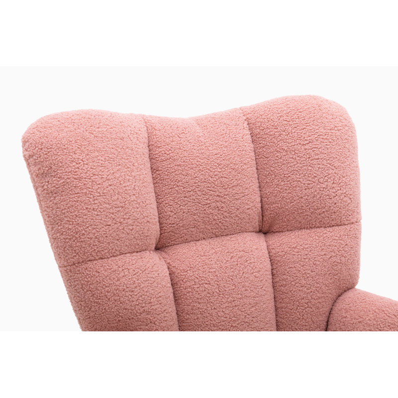 Chaise berçante moderne Marsa, Ourson rose