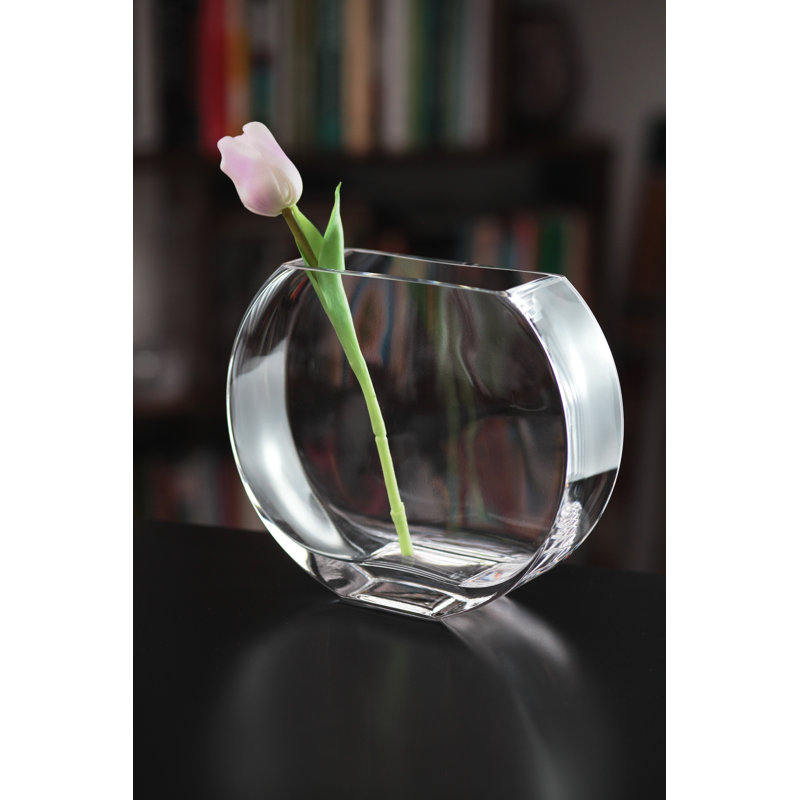 Verre - Vase - Rond - Transparent classique - 9,25 po de long - Durable - Fabriqué en Europe - par Barski, Clair