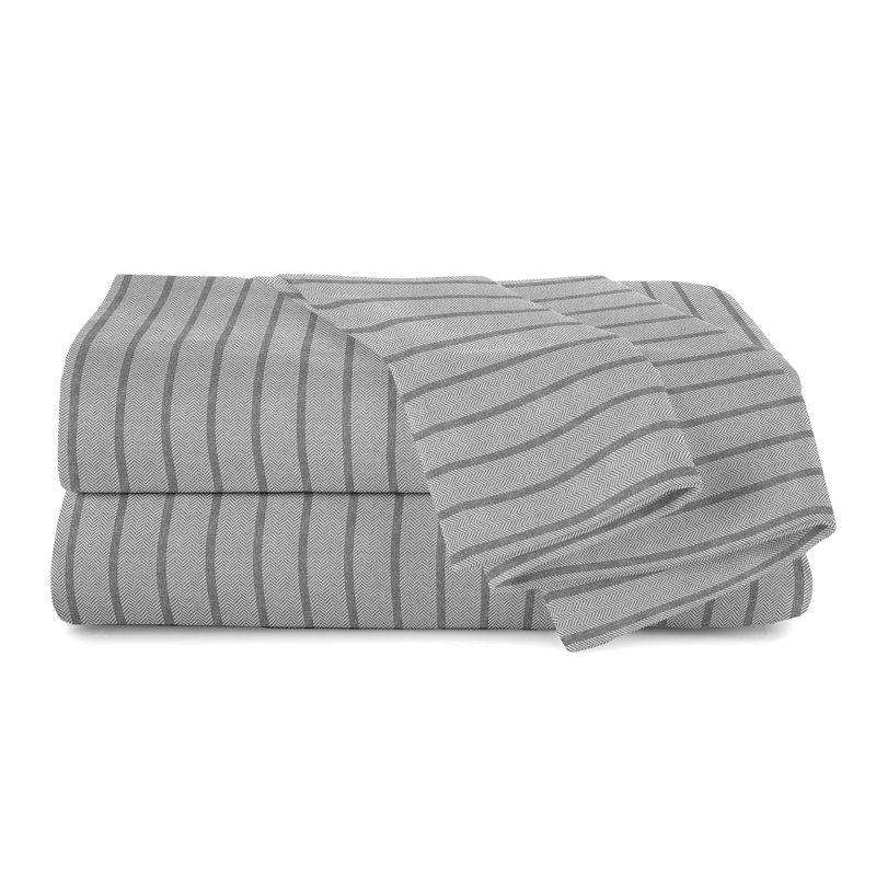Martex Easy Living Cationic Stripe Sheet Set, Charcoal, Queen