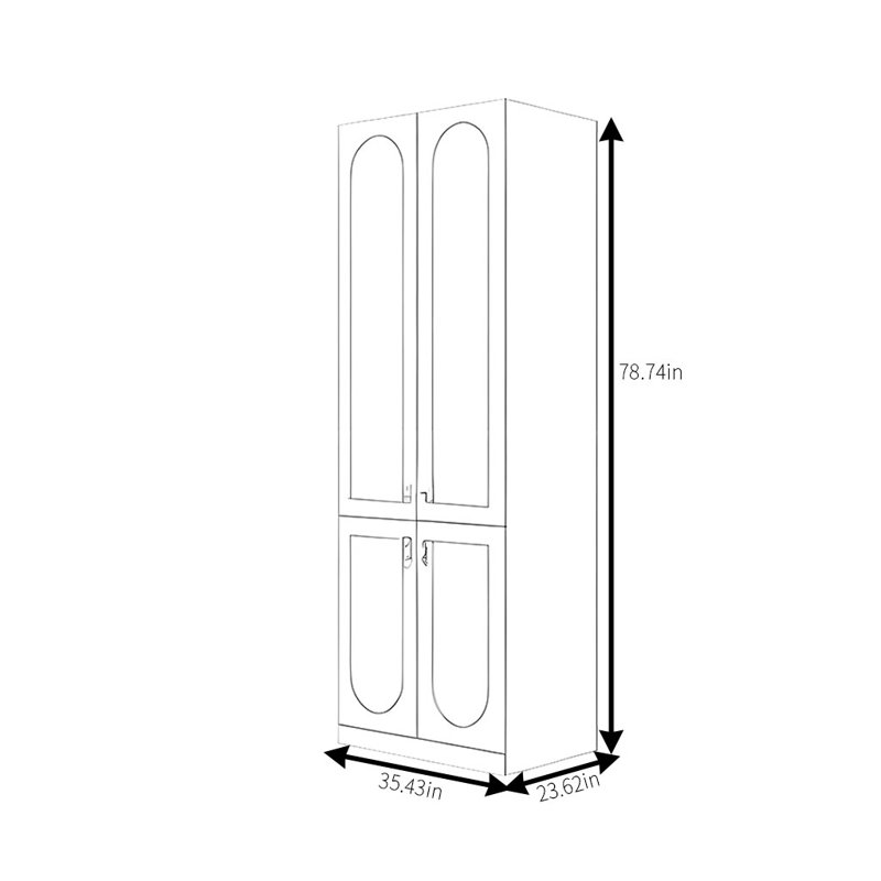 Garde-robe de luxe simple et moderne, H 78,74 po x l 35,43 po x P 23,62 po