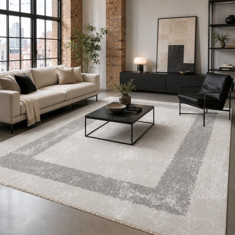 Abstract Cotton and Chenille Flatweave Area Rug, 120 x 180 cm
