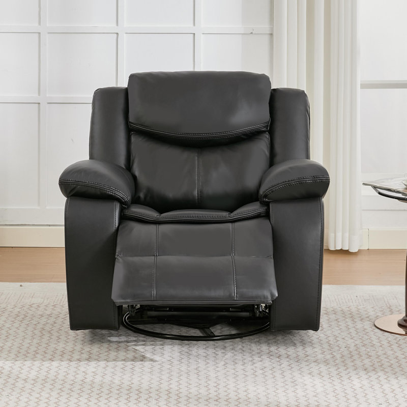 Chaise de salon inclinable et pivotante Crovetti, Noir