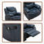  Fauteuil inclinable manuel en similicuir avec massage par vibration et chaleur lombaire, canapé inclinable réglable simple avec pochette de rangement latérale, fauteuil de repos ergonomique pour le salon, le cinéma maison et le salon-117434816