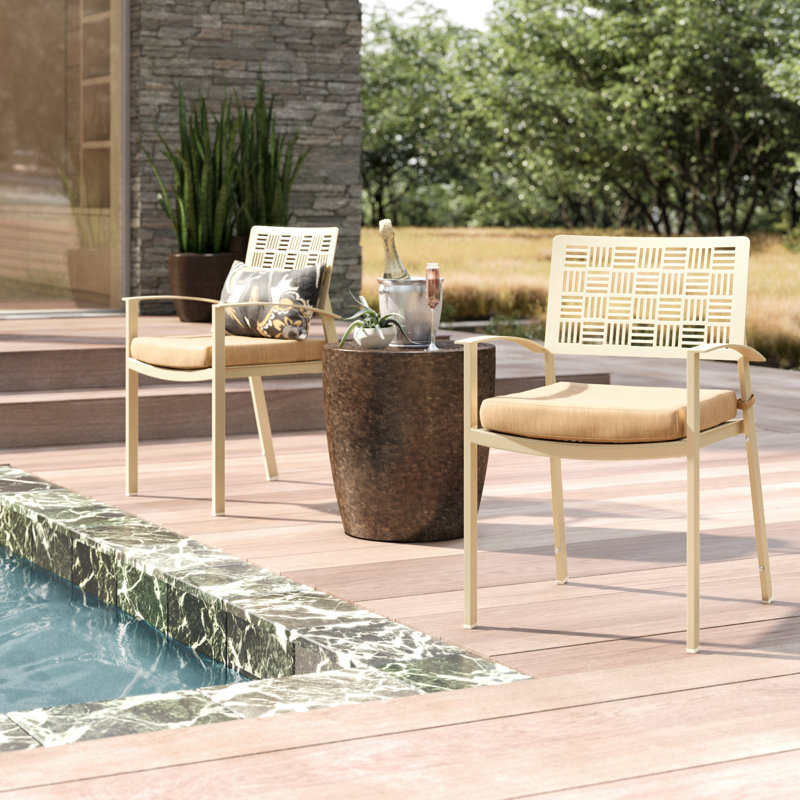 New Century Outdoor Dining Armchair, Textured Black, Denver Scarlett Sunbrella®