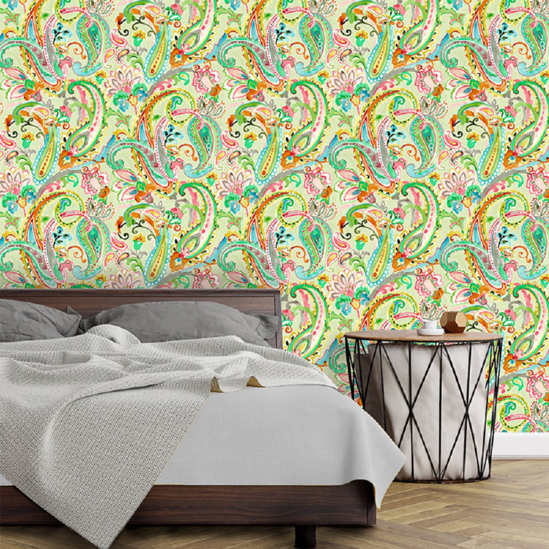 Gwenifer 10m x 68cm Matte Wallpaper Roll, Green