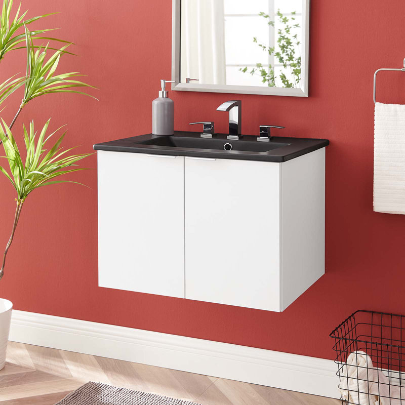 Meuble-lavabo mural 24 po Maybelle, Blanc