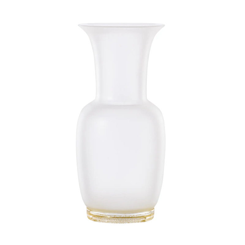 Venini Opalino Vase, 14.17" H x 6.69" W x 6.69" D, Straw Yellow