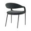Ensemble de deux fauteuils de salle à manger rembourrés en polyester gris et noir-849608451-849608450