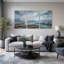 «White Tree by Turquoise Water and Gold Sky», ensemble de 3 toiles murales-133449960