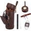 Classy Cylindrical Hand Carry Cigar Case with Premium Cutter and Rest