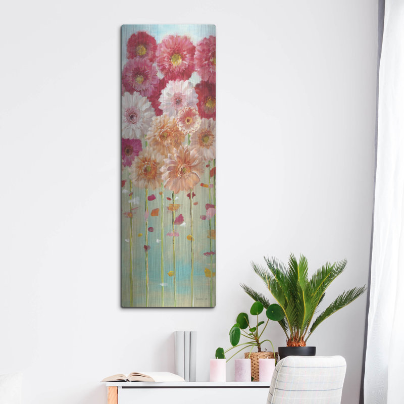 Lark Manor ™ «Daisies Spring 1» par Danhui Nai, art mural en métal, H 48 po x l 48 po