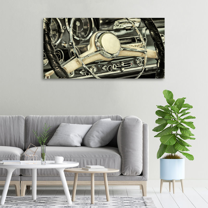 Cabriolet Steering Wheel - Wrapped Canvas Print
