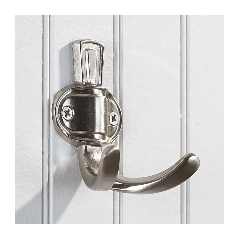 Classic Metal Wall Hook, Brushed Nickel