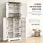 Armoire de cuisine 64 po avec capteur de mouvement, grande armoire de rangement, blanc, bois 64 po