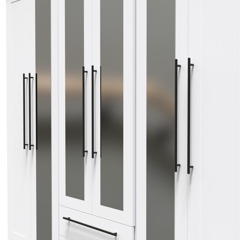 Fully Assembled 3 Door Wardrobe, White Ash