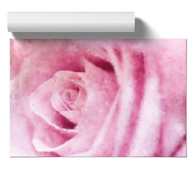 Pink Rose Flower Painting - Frameless Print
