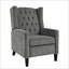 Fauteuil inclinable inclinable moderne avec table d'appoint pliable, ports USB, structure en bois massif | Gris anthracite | Tissu en polyester-1801114786