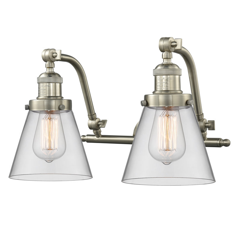 Éclairage pour meuble-lavabo à 2 lumières à intensité réglable Kaylor, Nickel satiné brossé