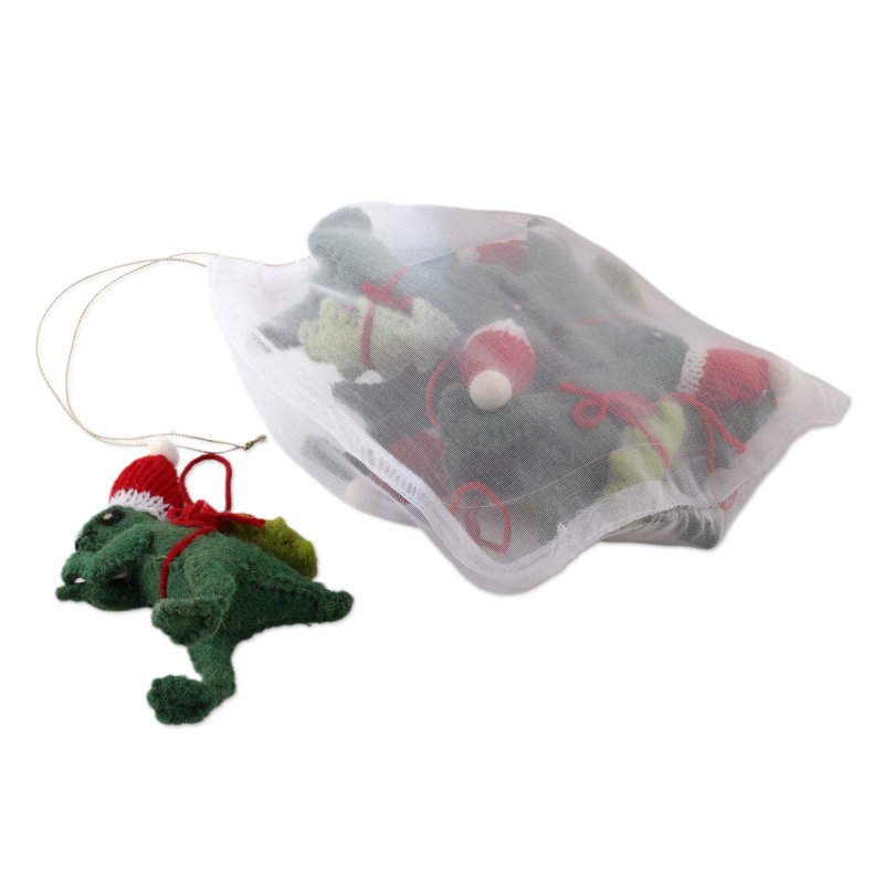 Dakota Fields Handmade Dashing Dinos Wool Felt Ornaments