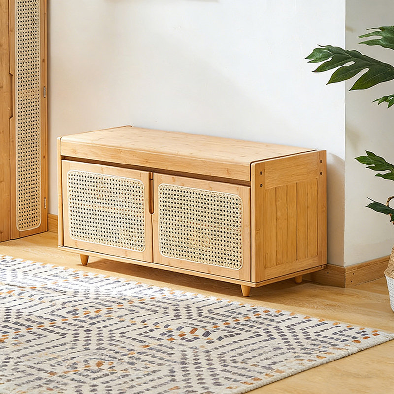 Banc à langer avec rangement simple en bois massif