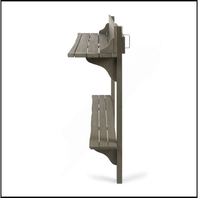 Table de bar d'extérieur durable en bois d'acacia avec finition grise, parfaite pour les espaces compacts et les intempéries
