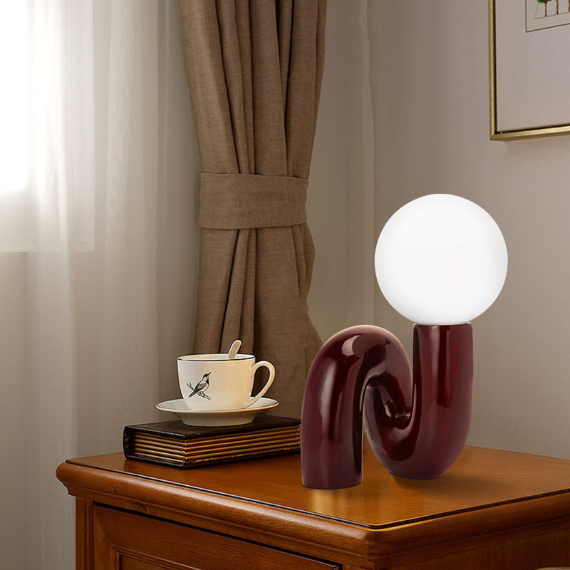 Verda Resin Table Lamp, Red