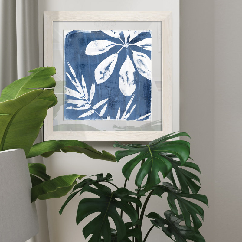 Tropical Indigo impressions II-reproduction d’art, H 27,5 po x l 27,5 po x P 1,5 po, Papier encadré blanc