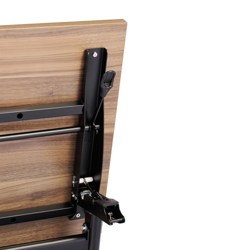 Commercial Nesting Flip Training Table With Steel Frame And Y-Legs, Black, Brown