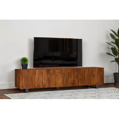 Trask 86-inch Wood TV Stand Media Console Mango Brown