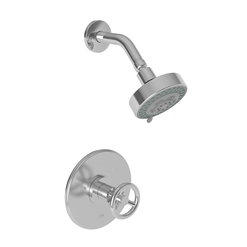 Slater Balanced Pressure Shower Trim Set with Shower Head, Matte White