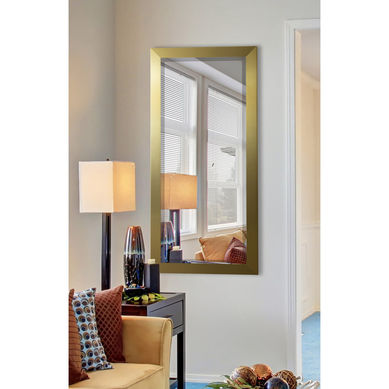 Miroir biseauté moderne / contemporain Ungar, H 63,5 po x l 25,5 po x P 0,75 po, Doré