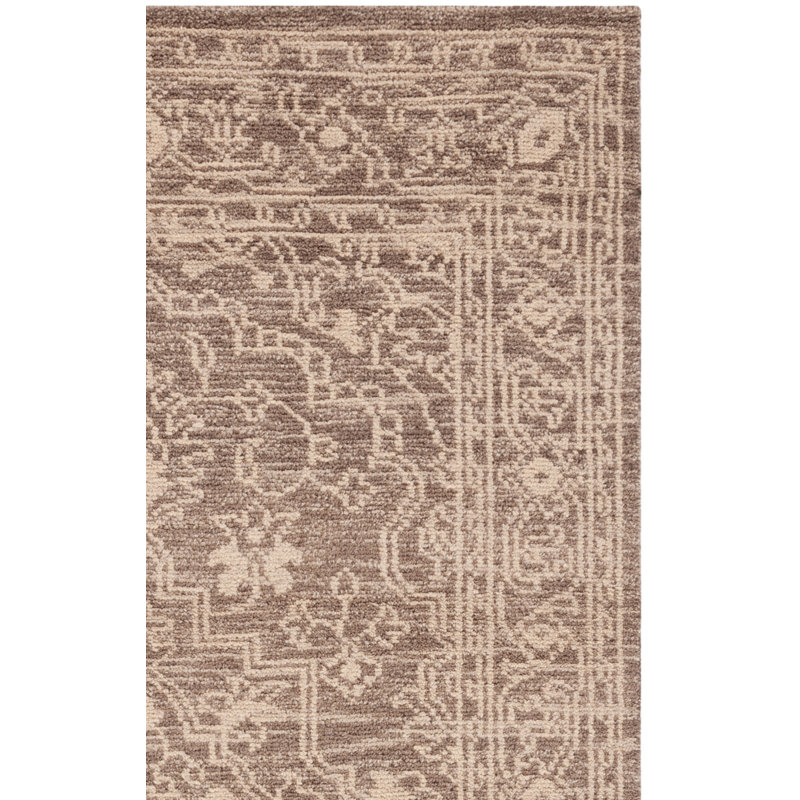 Kenya Hand Knotted Wool/Cotton Oriental Rug in Brown/Beige, Rectangle 8' x 10'