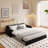 Multi-Functional Velvet Loveseat Bed-1203352674