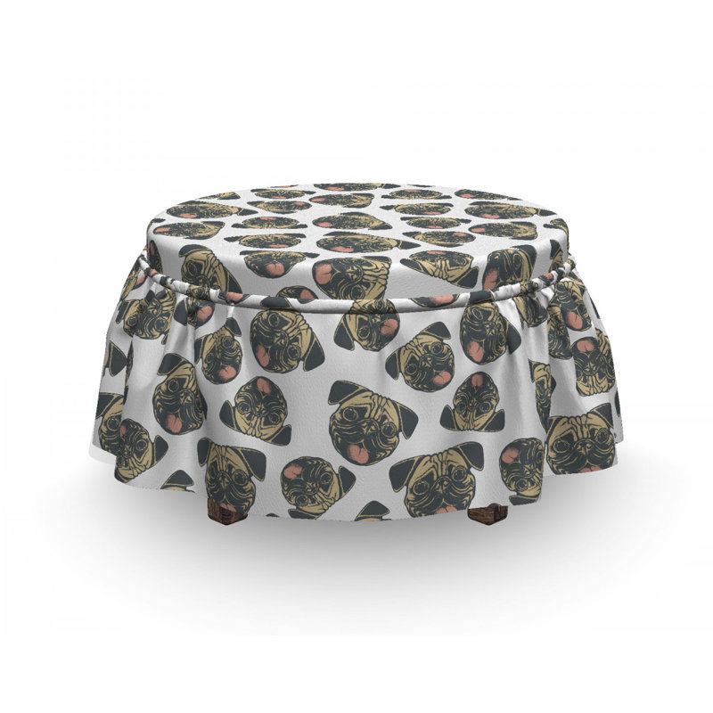Housse pour repose-pieds joyeuse dogs grunge effect