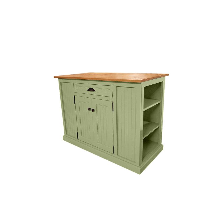 Assil Solid Wood Kitchen Island, Summer Sage