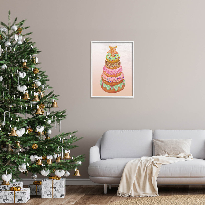 Beignets saisonniers empilés - 252, H 30 po x l 24 po x P 1,5 po, Giclée encadrée blanc bord de mer