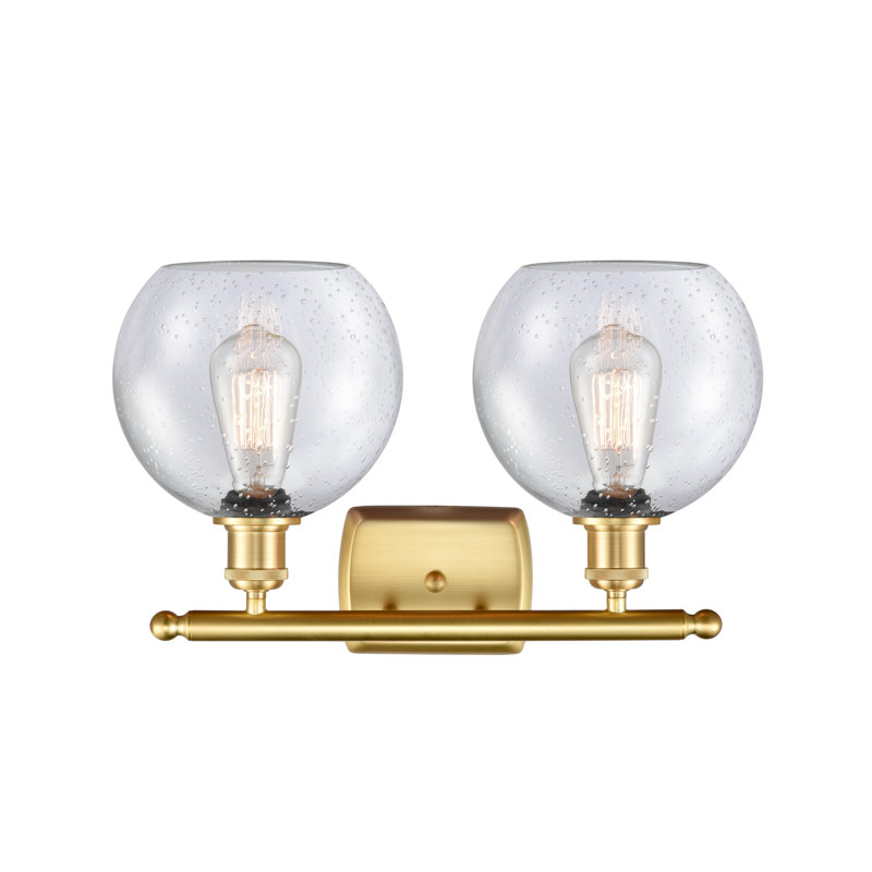 Éclairage pour salle de bain 2 lumières Cindi, Incandescente, Or satiné