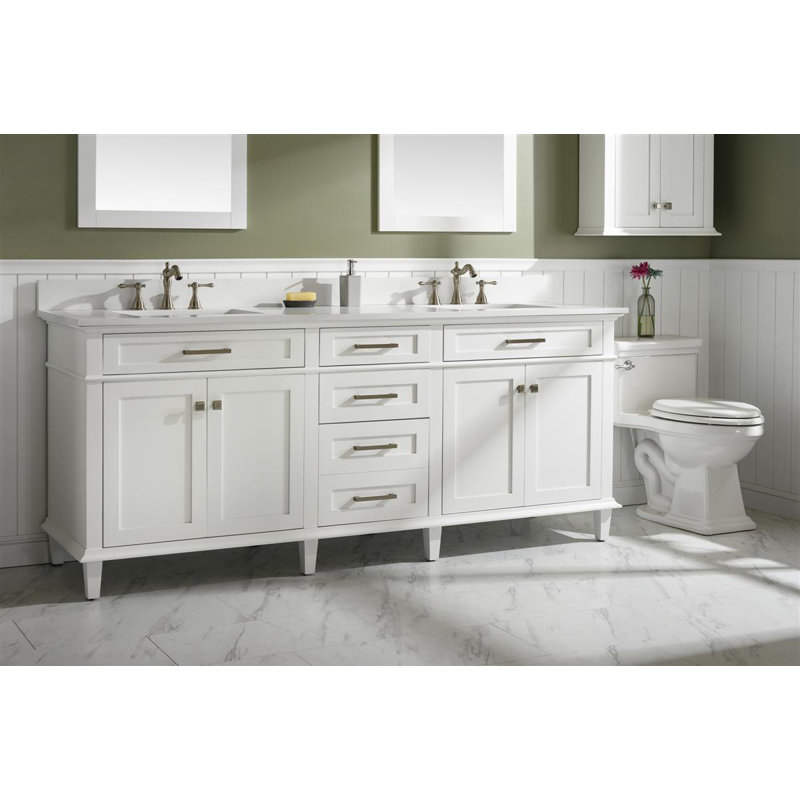 Ensemble de meuble-lavabo double 80 po Fadrique, Blanc