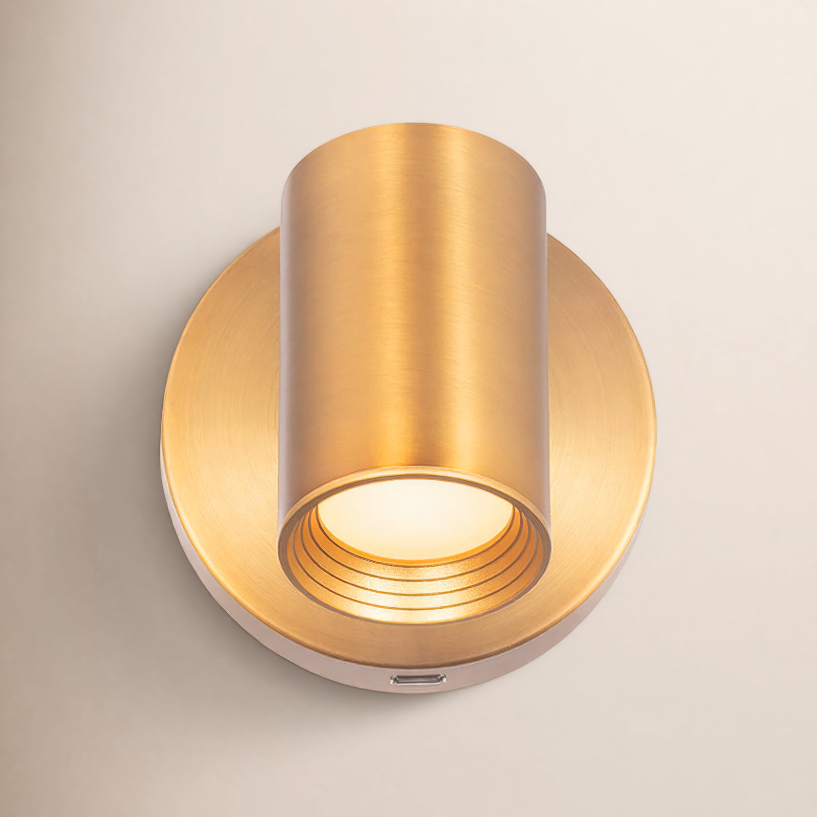 Kepler Single Light Dimmable LED Spotlight, Aged Brass