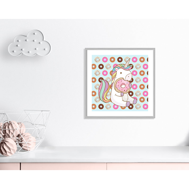 Adhésif décoratif beigne licorne, H 10 po x l 10 po x P 1 po, Papier