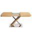 Table de salle à manger 47,25 "-63", teinte naturel, 4 à 6 places, escamotable, solide et structure carrée en acier 6