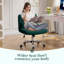 Criss Cross Legged Velvet Office Chair For, Armless Desk Chair With Wheels, Height Adjustable Swivel Vanity Chair With Wide Seat And Lumbar Pillow For Bedroom And Office,-2061277460