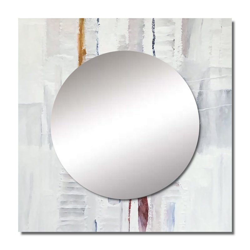Peaceful Af après-midi, peinture abstraite minimale - miroir carré abstrait pour décoration murale, 23 po x 23 po