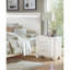 Table de chevet 1pc blanche avec finition brillante blanche