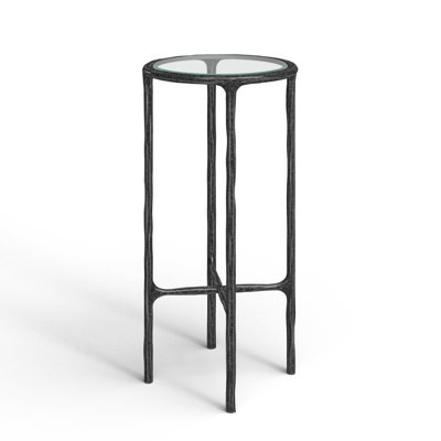 Evelynn Glass Cross Legs End Table